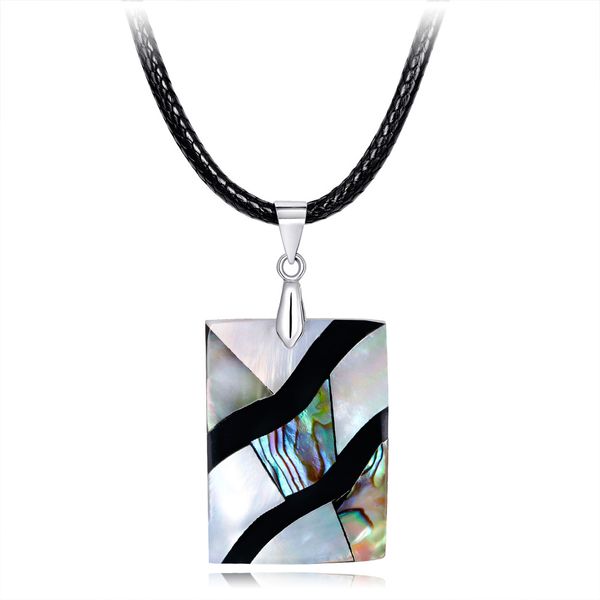 

wholesale new women's natural abalone shell pendant necklace in europe and america diy pearls party gift stxl034, Silver