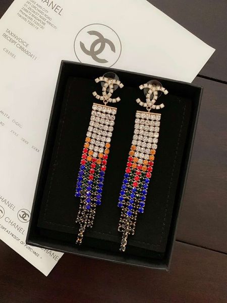 

New arrival luxury jewelry de igner earring colorful diamond ta el earring for women fa hion jewelry hipping