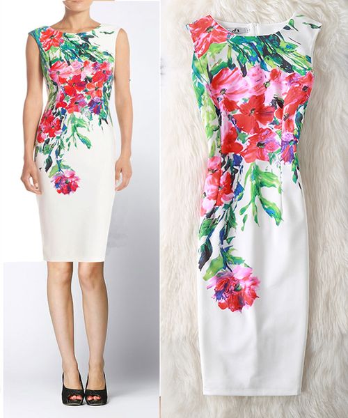 

Cyan Casual Summer Dress Women Sexy Slim Floral Vintage Ladies Office Dress Elegant Party Dresses Plus Size 4xl Vestidos