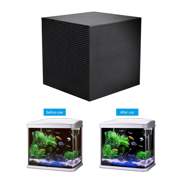 

10x10cm eco-aquarium water purifier cube ultra strong filtration & absorption honeycomb activated carbon block