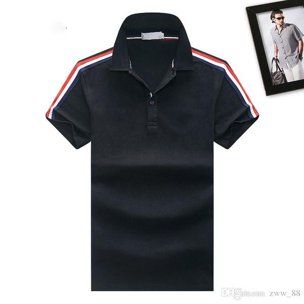 

2019ss luxury mens mon polo brand classic stripes summer short sleeve tshirt marque luxe homme franch men costume clothing m-3xl size, White;black