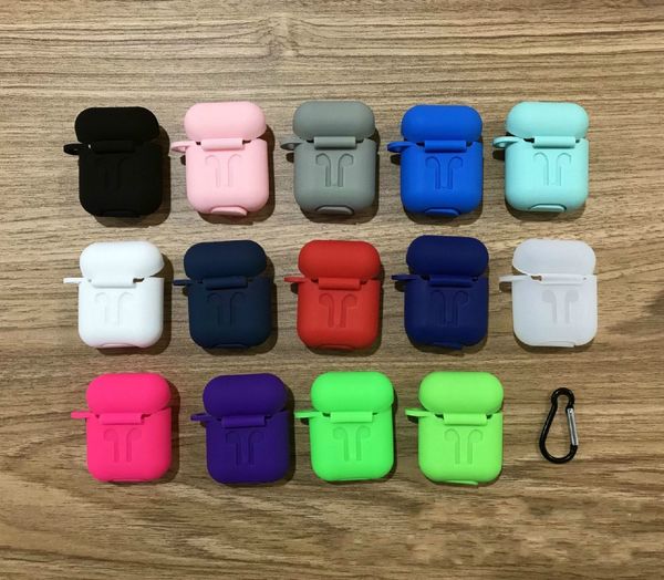 17 colori per baccelli custodia protettiva in silicone antiurto con cinturino anti-perso tappo antipolvere confezione al dettaglio per auricolare Bluetooth