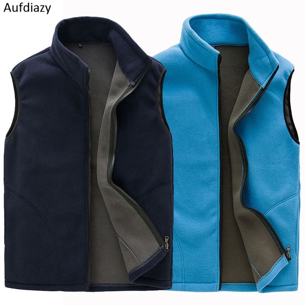 

aufdiazy autumn winter men women's hiking vests outdoor sports male fleece thermal trekking camping climbing fishing vest jm111, Gray;blue