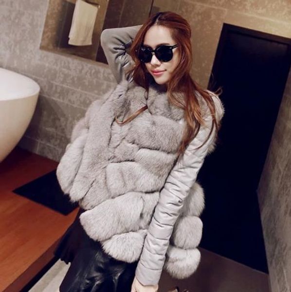 

пушистый 2019 зима женская искусственного меха куртки искусственного меха шинель пушистый пальто femme plus размер поддельный outwear z85, Black