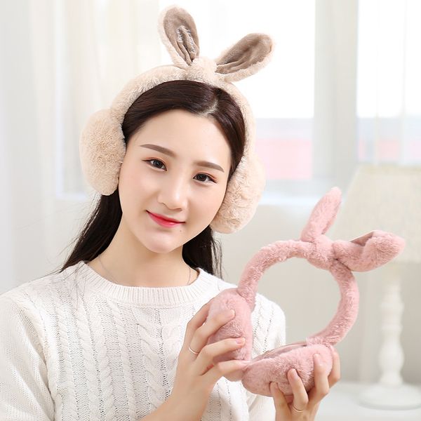 

korean ladies cute detachable ear imitation fur earmuffs winter ear warmers plush for christmas gift decoration