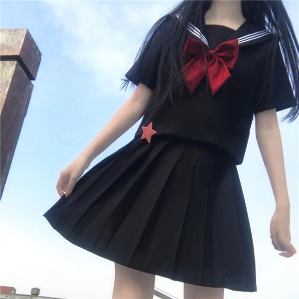

japanese kawaii sweet high waist mini a-line jk student skirts 2020 summer casual women empire above knee pleated black skirts
