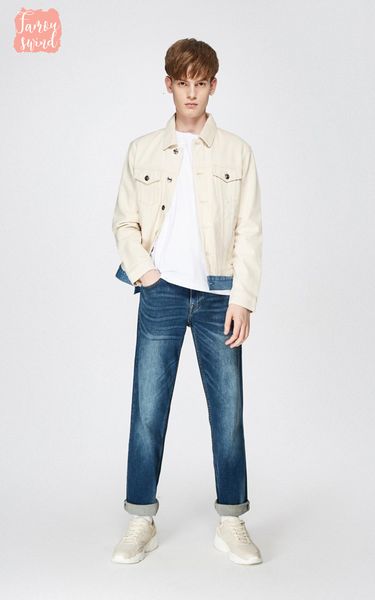

весенние джинсы 2019 новых людей упругие износа stretch сыпучие fit denim брюки мужские марка хлопка способа 219132584, Blue