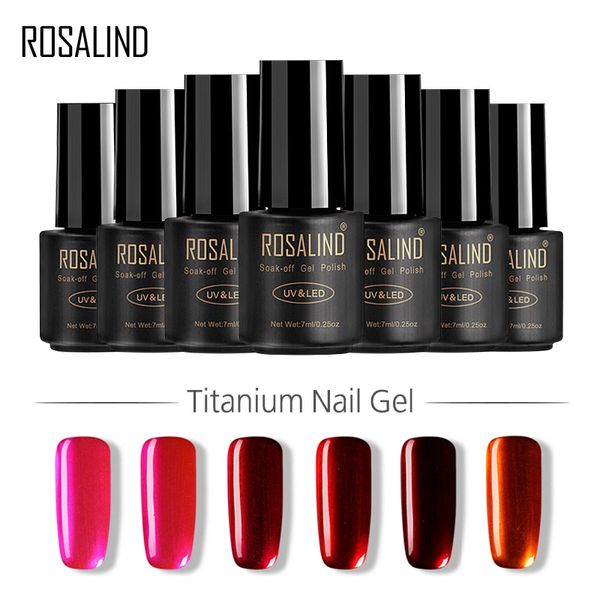 

rosalind gel 1s titanium gel nail polish 7ml black bottle needed base coat semi vernis permanent new arrival lacquer, Red;pink