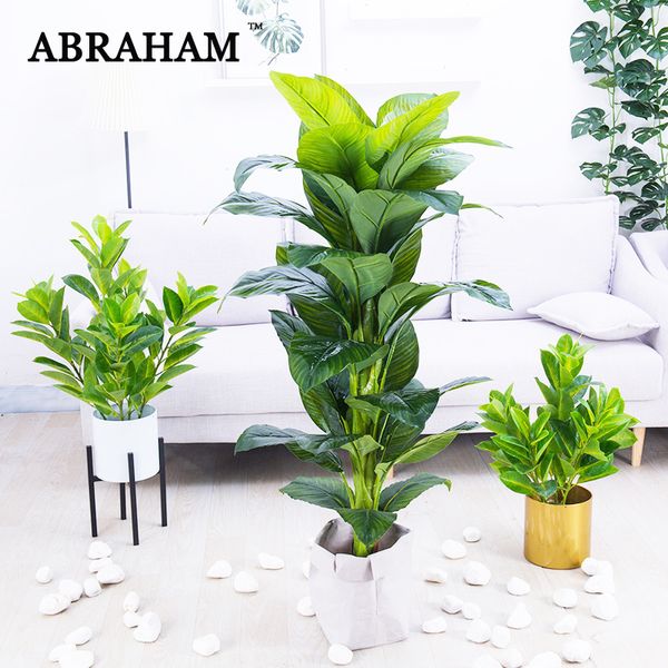 2019 155cm Large Artificial Tree Tropical Plants Plastic Leaves Green Monstera Fake Banana Tree Indoor Plants For Home Office Decor From Bowstring