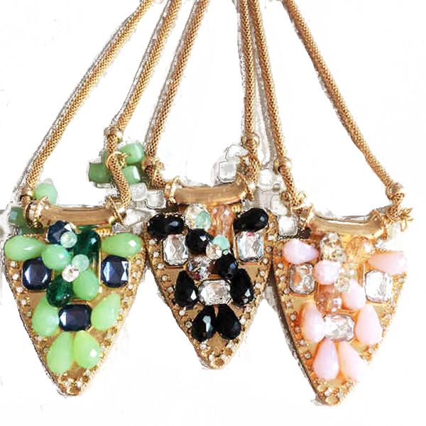

three color pendant simple party wholesale necklace, Silver