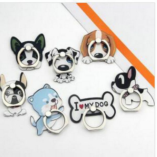 

universal 360 degree pet dog pattern finger ring holder phone stand mount for iphone samsung huawei mobile phones