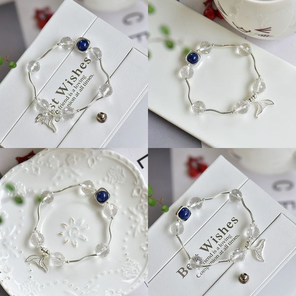 

9 925 natural about millimeter about plain water crystal single circle bracelet collocation s25 whitebait tail pendant tube etc. accessories, Black