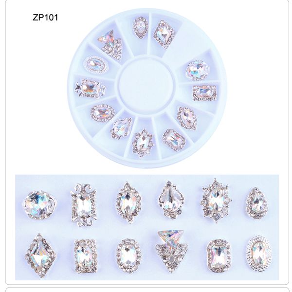 

2019 1wheel nail stones crystal 3mm-4mm nail rhinestones 12pcs/wheel stone gems glitter uv polish stones&crystal art decor, Silver;gold