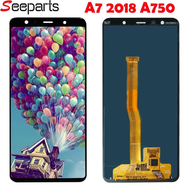 

6.0"for samsung galaxy a7 2018 lcd a750 a750f sm-a750f display touch screen digitizer assembly replacement for samsung a750 lcd