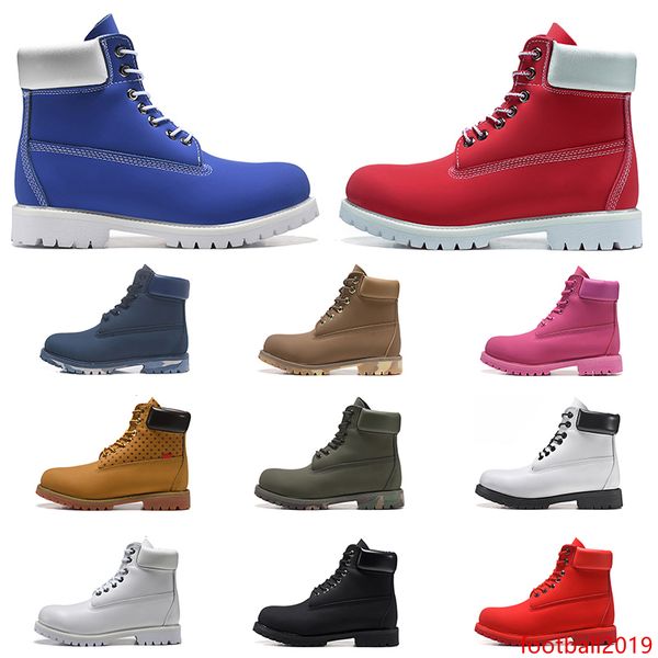 

men women luxury designer ankle boots triple black white wheat navy blue fashion mens martin boot outddoor shoes jogging walking