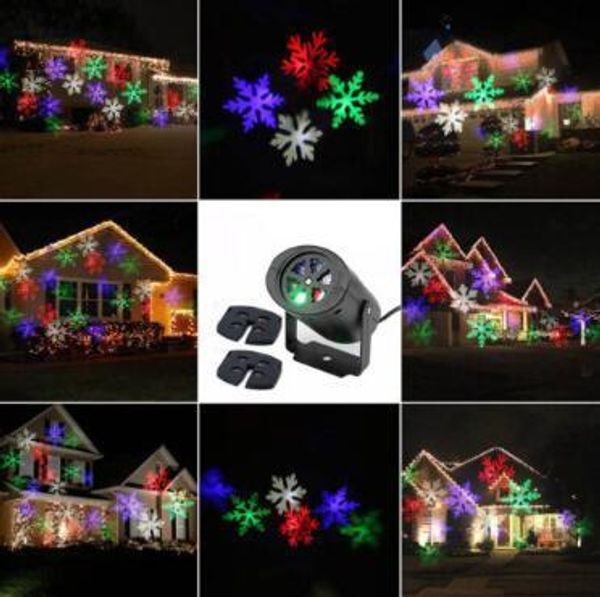 

led snowflake projector light xmas laser projector outdoor indoor light whit switchable pattern lens garden decorations