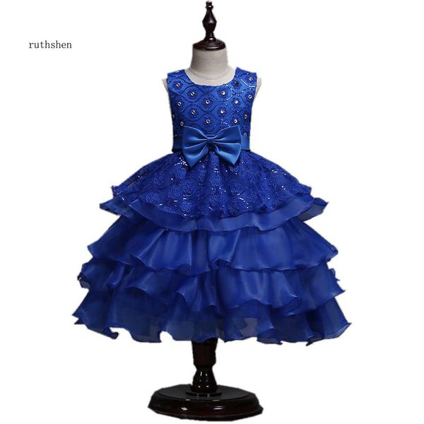 

ruthshen royal blue flower girl dress with tiered ruffles girls pageant dresses new arrival ball gown holiness dresses for girls, Red;yellow