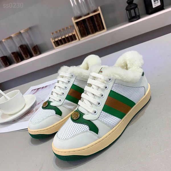 

2020 cotton shoes womens running female british wind add plush color matching personality non slip pure wool warm sneaker, Black