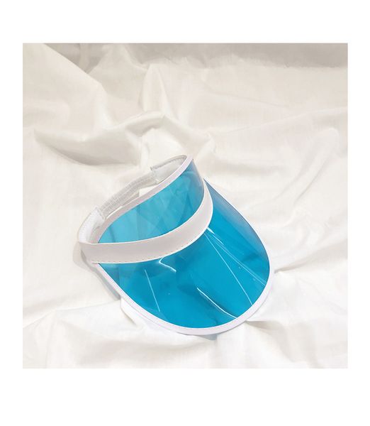 

sun visor sunvisor party hat clear plastic cap transparent pvc sun hats sunscreen hat tennis beach elastic hats kk1801, Blue;gray