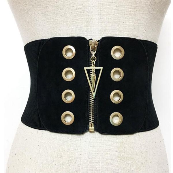 

2017 new women's wide belts female decoration elastic fashion cummerbund strap all-match belts for women vintage belt waist, Black;brown