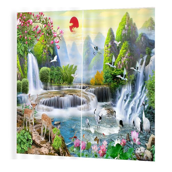 

водопад печатает шторы комната 3d занавес окна шторы bjq-1280 (2)170*200 см модные гостиная спальня затемнение