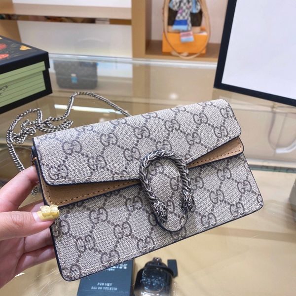 

G красивые высокое качество модный бренд дизайнер сумочка роскошные женские ПВХ натуральная кожа монограмма цепи сумки через плечо Crossbody кошелек 18 см