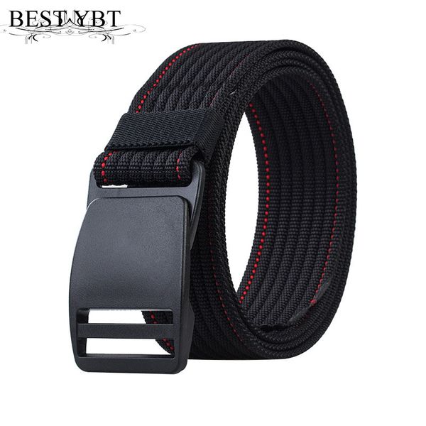 

ybt belt nylon plastic press buckle belt new fashion outdoor casual sport trend cowboy multicolor men and women, Black;brown