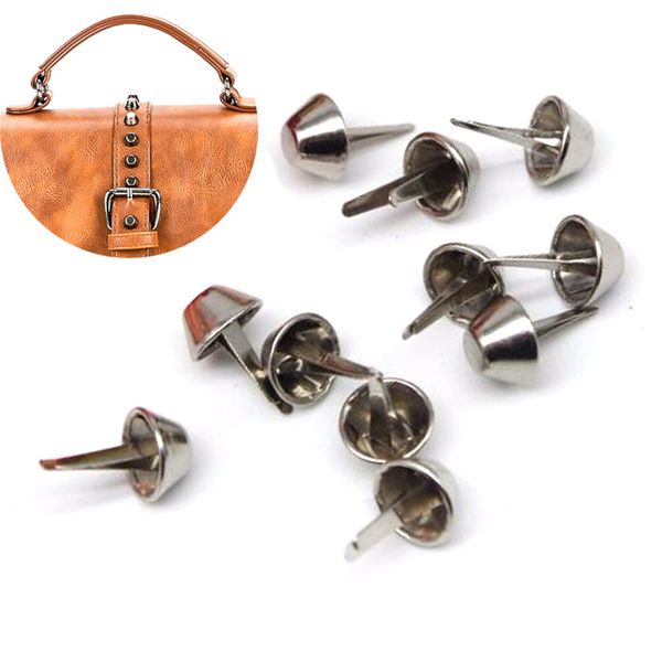 

100pcs 12mm metal crafts purse feet rivets punk style bag diy accessories punk rock rivets bag studs pierced for purse handbag, Black