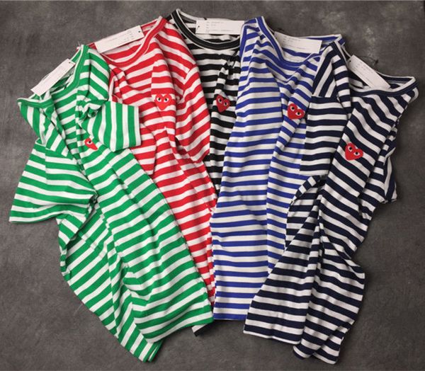 

2019 лето горячий новый тройники свободные круглый воротник поло поперечная полоса печати повседневная мода женщины/мужчины футболки полосат, White;black