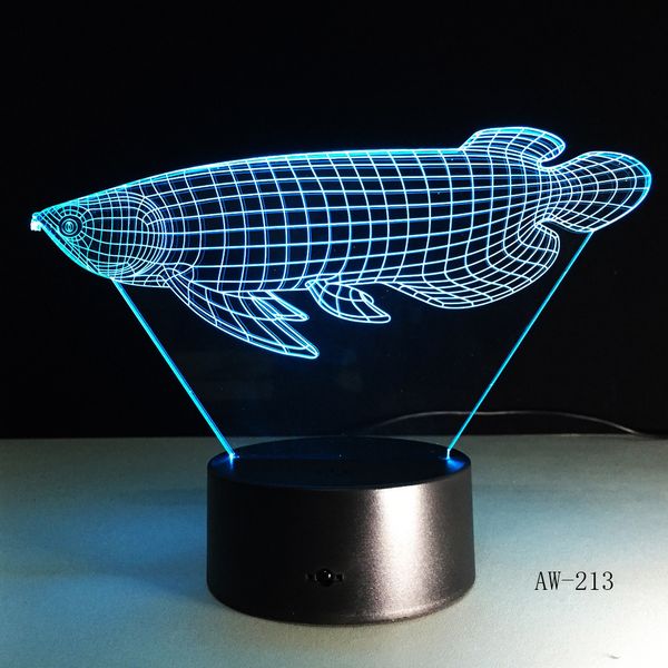 

3d simulation fish visual led night light lucky arowana table lamp ornaments decor colorful novelty lighting drop ship aw-213