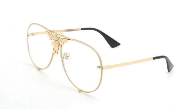 

2238 bee sunglasses sun european womens oval metal titanium glasses luxury mens metal plating sunglasses frames, White;black
