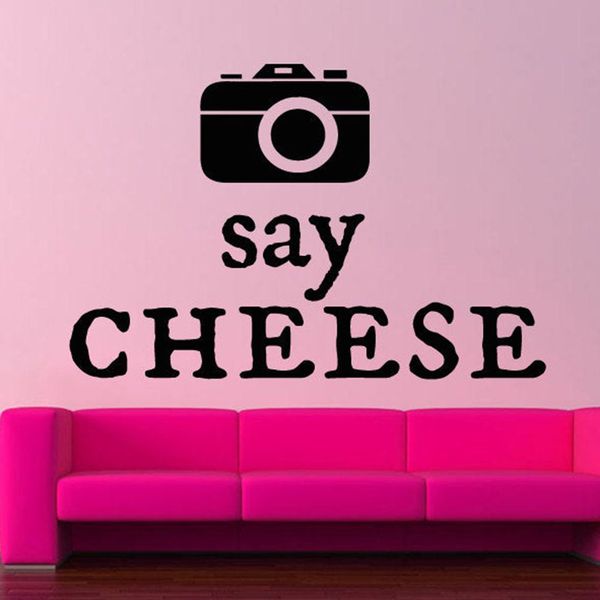 

quotes cheese wall stickers home decoration art wall decal bedroom mural room design camera die cut pattern removable b343