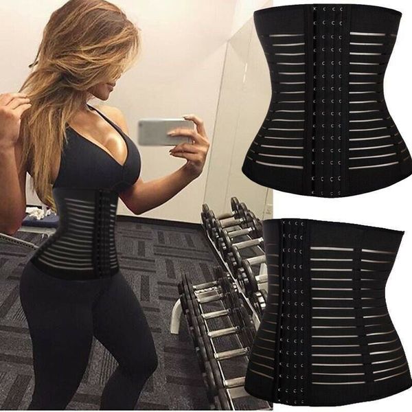 

2019 women's waist trainer shapers waist control corset slimming belt shaper body shaper modeling strap belt shapewear, Black;white
