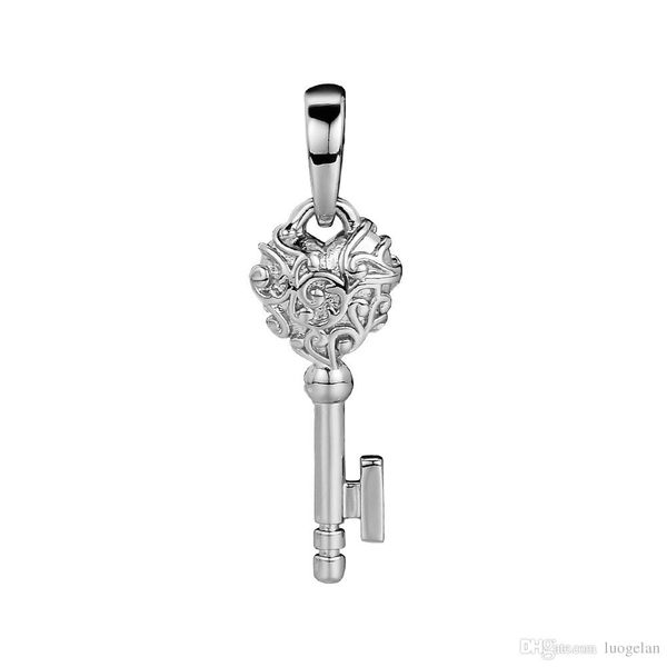 

2018 autumn 925 sterling silver jewelry regal key charm beads fits pandora bracelets necklace for women jewelry making, Bronze;silver