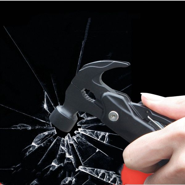

multi-function folding metal rescue hammer portable vehicle emergency safety hammer window claw