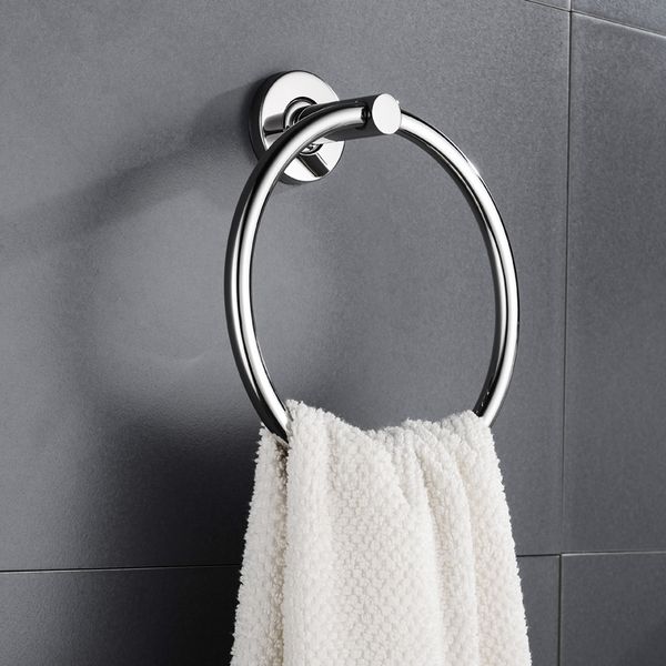 

stainless steel round style towel ring holder wall mount tolder rack bathroom accessories bath hardware