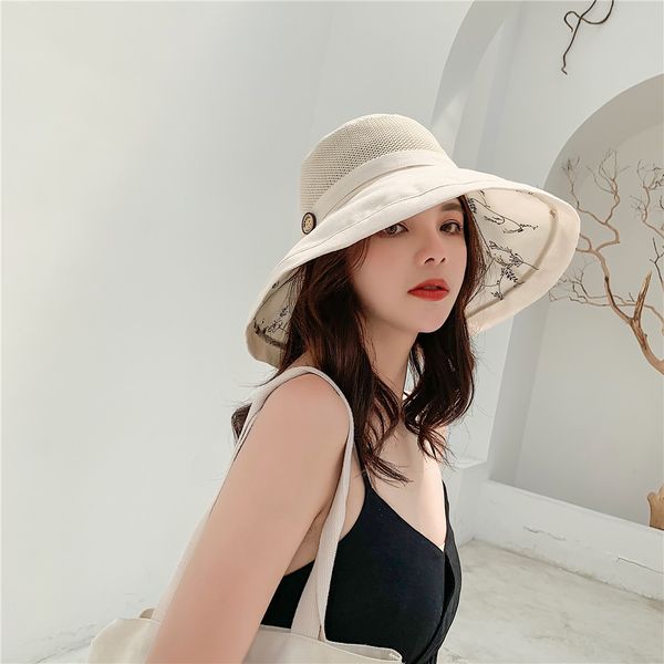 

women visor hat pattern adjustable foldable fisherman's hat 2019 spring autumn new soft elegant for streetwear, Blue;gray