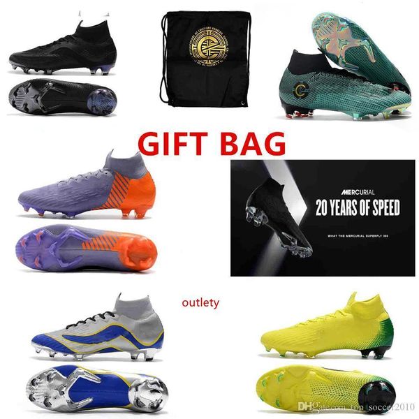 

gift bag 20th anniversary soccer cleats mercurial superfly vi 360 cr7 superflyx 6 elite sg ac soccer shoes high ankle football boots