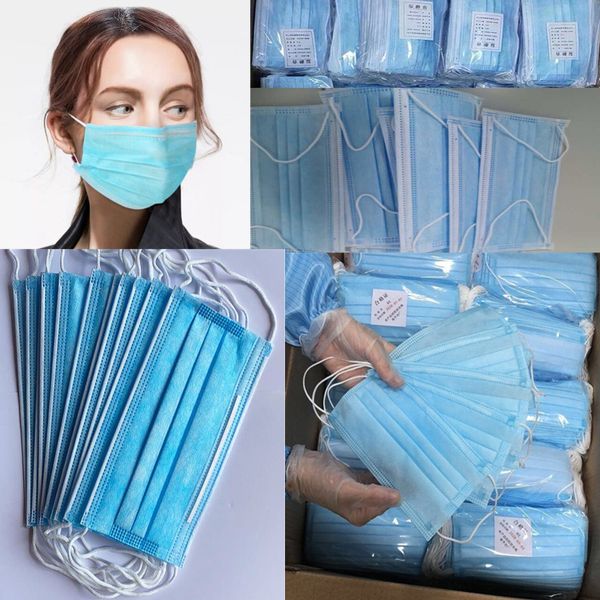 

пыли маска высокое качество нетканые одноразовые маски 3 слоя ушной анти-респиратор маски