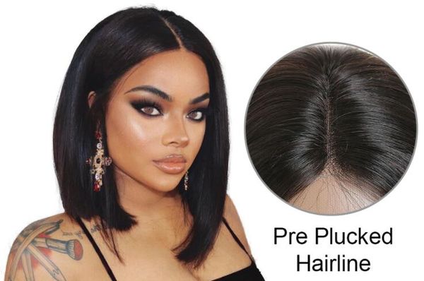 

bob lace front wigs for women human hair wig with natural hairline brazilian straight lace front wigs, Black;brown