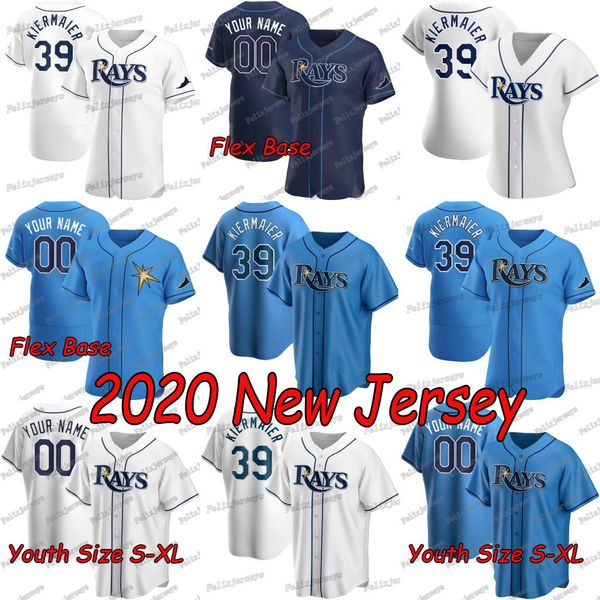 

39 kevin kiermaier 2020 new 4 blake snell 17 austin meadows emilio pagan wade boggs lowe charlie morton yoshitomo tsutsugo baseball jersey, Blue;black