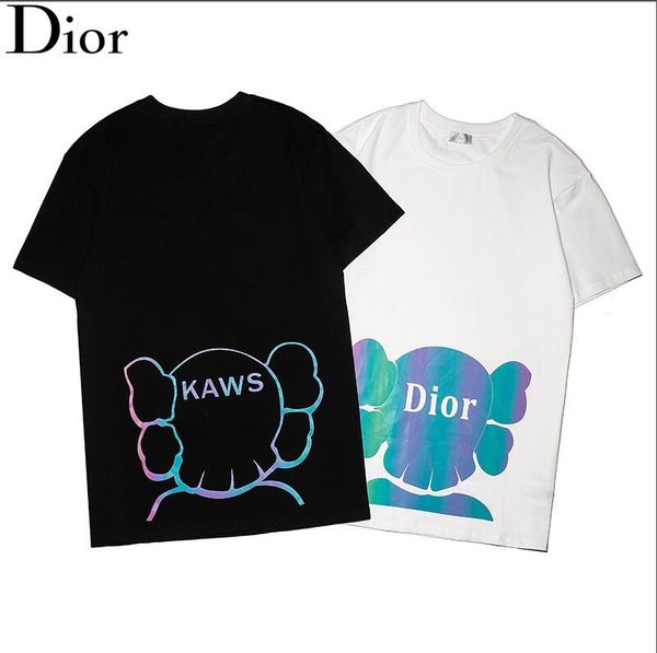 

selling new t-shirt men's solid color striped shirt t-shirt fashion summer letter printing men's shirt clothing, Black