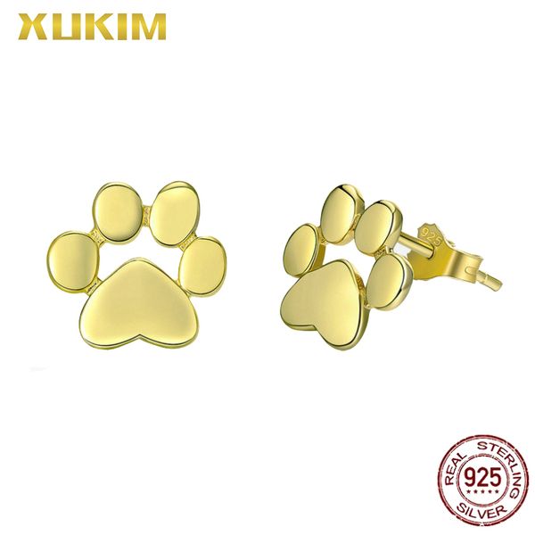 

mse808-g xukim ювелирные изделия золотые милые серьги стерлингового серебра 925 пробы домашнее животное кошка коготь серьги, Golden;silver