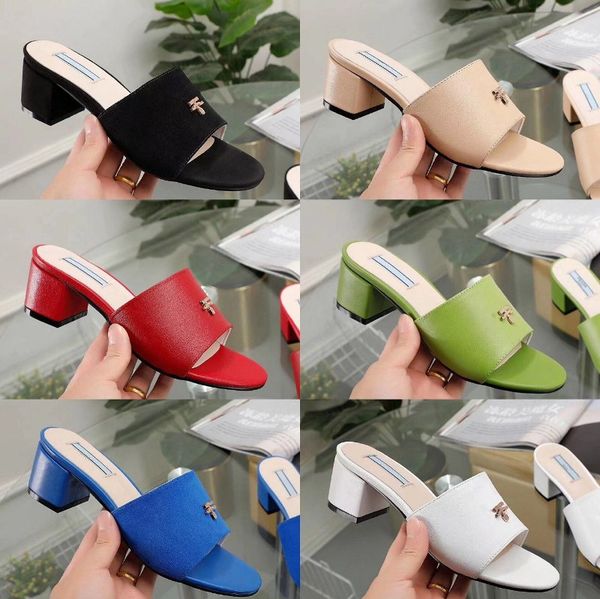 

women luxury green white black designer leather espadrille sandal slipper flat platform shoes with the double metal beach heel high 3.5 cm