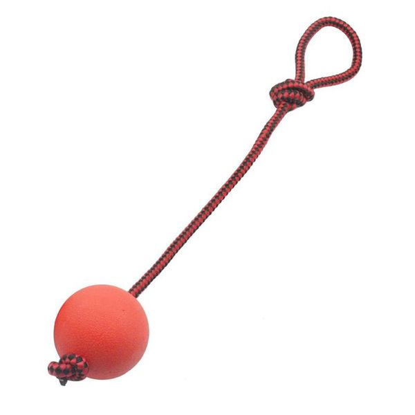 

solid rubber dog chew training ball toys tooth cleaning chew ball puppy pet play training chewing toy with rope handle