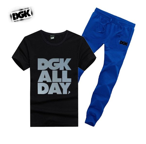 

d894 s-5xl new men leisure t-shirt and long pants suit o-neck elastic waist tracksuits, Gray
