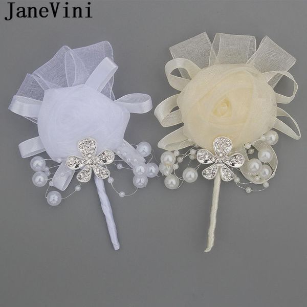 

janevini botonier white pearls groom boutonniere man wedding corsage handmade flower beaded brooch wedding boutonnieres with pin qrmox, Black;gray