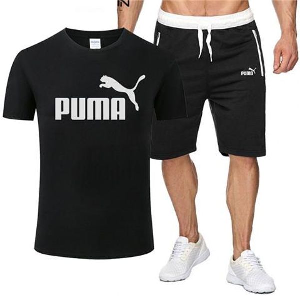 

V6 Puma мужчины люксовый бренд дизайнер футболка мужчины шорты наборы O-образным вырезом с коротким рукавом Мужская одежда мода лето пляжные шорты спортивный костюм