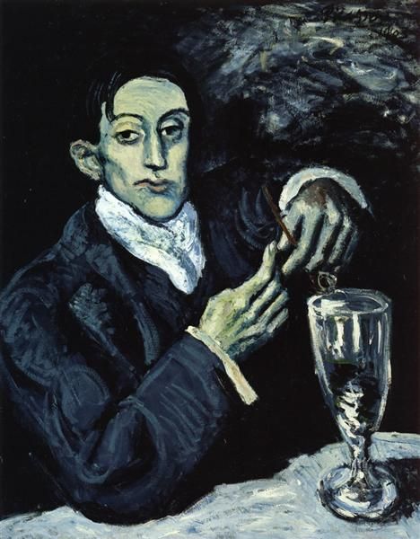 

pablo picasso classical oil painting the absinthe drinker portrait of angel fernandez de soto 100% handmade painter picasso809