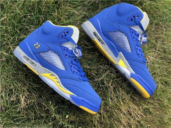 

2020 authentic 5 v jsp laney men women basketball shoes 5s blue suede sports cd2720-700 3m reflective athletic sneakers size 5-13